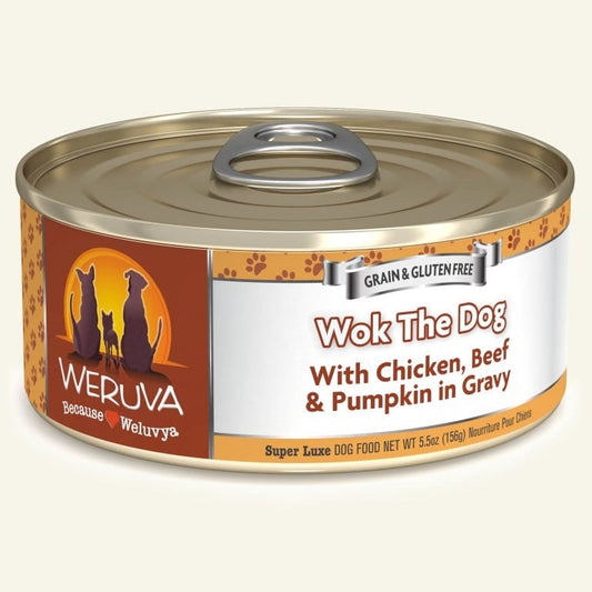 Wok The Dog with Chicken; Beef and Pumpkin in Gravy 5,5oz, Case Of 24